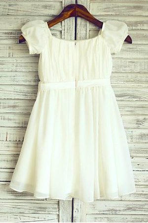 Chiffon Normale Taille Kurze Ärmeln Wadenlanges Blumenmädchenkleid mit Reißverschluss - Bild 2
