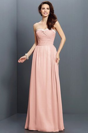 Robe demoiselle d'honneur ligne a avec zip en chiffon avec sans manches de princesse - Photo 21