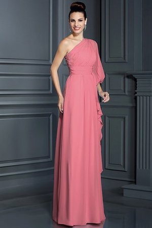 Robe demoiselle d'honneur longue en chiffon jusqu'au sol gaine en 3/4 manche - Photo 28