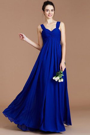 Robe demoiselle d'honneur naturel en chiffon de col en cœur jusqu'au sol d'empire - Photo 4