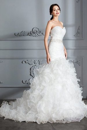 Satin Sweep Zug Prächtiges Brautkleid mit Rüschen mit Herz-Ausschnitt - Bild 3