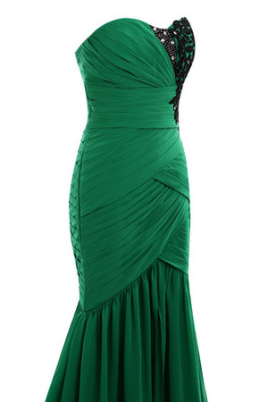 Keine Taille A-Line Chiffon Elegantes bodenlanges Abendkleid mit Reißverschluss - Bild 4