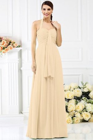 Robe demoiselle d'honneur plissage longue avec sans manches de dos nu en chiffon - Photo 6