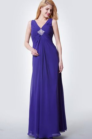Ärmellos bodenlanges Elegantes Brautjungfernkleid mit Perlen mit Empire Tailler - Bild 1