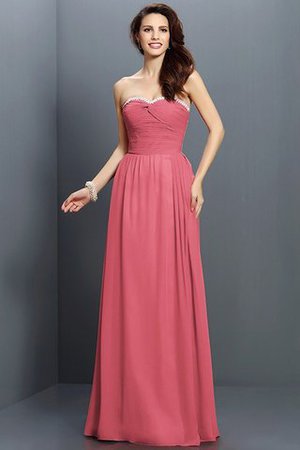 Robe demoiselle d'honneur ligne a avec zip en chiffon avec sans manches de princesse - Photo 28