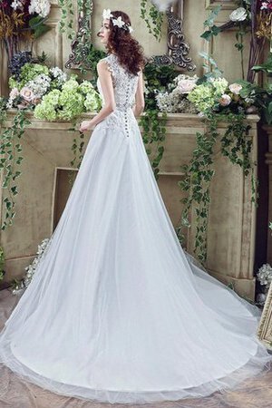 Perlenbesetztes Garten natürliche Taile sexy langes Brautkleid mit Reißverschluss - Bild 3