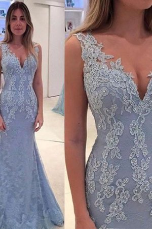 Natürliche Taile Meerjungfrau Anmutig Sweep Train Abendkleid mit Bordüre - Bild 1