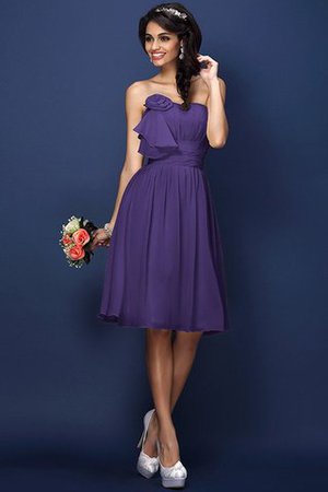 Drapiertes Natürliche Taile Plissiertes Brautjungfernkleid aus Chiffon ohne Ärmeln - Bild 24