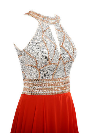 Mitte Rücken trägerlos Chiffon traumhaftes extravagantes Abendkleid mit Reißverschluss - Bild 4