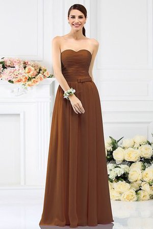 Drapiertes Prinzessin A Linie Bodenlanges Brautjungfernkleid aus Chiffon - Bild 4
