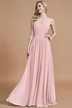 Robe demoiselle d'honneur naturel de princesse manche nulle encolure ronde a-ligne - Photo 26