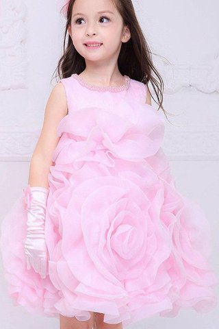 Robe de cortège enfant de longueur à genou textile taffetas ligne a de lotus avec zip - Photo 2