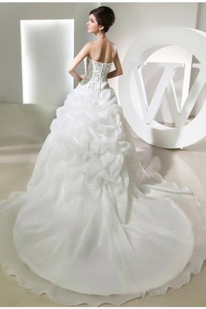 Robe de mariée avec sans manches de mode de bal avec fleurs avec perle en organza - Photo 2
