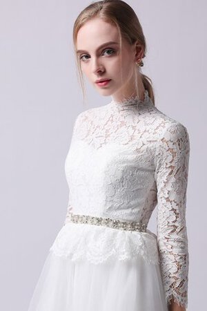 Robe de mariée morden elevé a-ligne de traîne courte chic - Photo 9