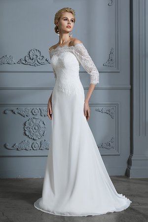 Robe de mariée en 3/4 manche de sirène charmant avec broderie simple - Photo 6