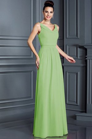 Robe demoiselle d'honneur longue de princesse en chiffon fermeutre eclair a-ligne - Photo 25