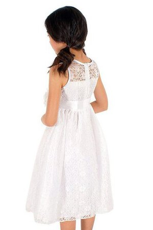 Robe de cortège enfant a-ligne avec décoration dentelle avec fleurs manche nulle - Photo 4