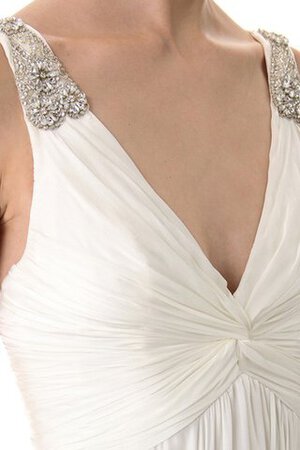 Empire Taille Perlenbesetztes Beach Stil Spaghetti Träger langes einfaches Brautkleid - Bild 4