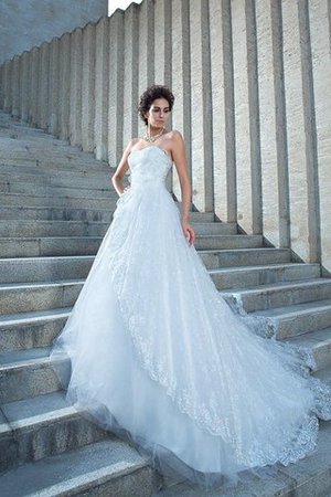 Elegante Vestido de Novia de Encaje Adorno de Escote Corazón de Cola Capilla - Foto 4