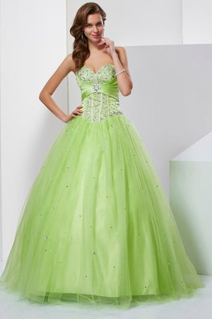 Tüll Herz-Ausschnitt Normale Taille Anständiges Quinceanera Kleid mit Rücken Schnürung - Bild 1