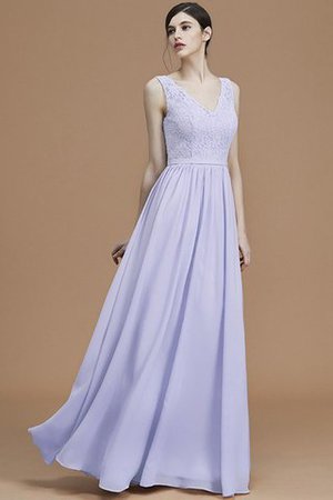 V-Ausschnitt Prinzessin Normale Taille Reißverschluss A Linie Brautjungfernkleid - Bild 23