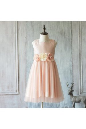 Robe de cortège enfant plissage de col carré textile en tulle avec fleurs de lotus - Photo 1