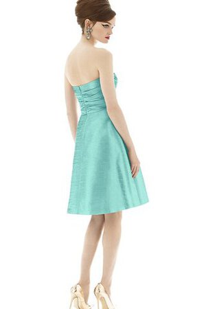 Robe demoiselle d'honneur courte ruché a-ligne de col en cœur textile taffetas - Photo 4