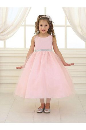 Vestido de Floristas de Corte Evasé de Hasta el Tobillo de Escote redondo de Fajas - Foto 4