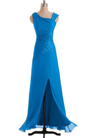 Abito da Damigella moda Spacco Anteriore con Applique in Chiffon A-Line con Increspato - Foto 11