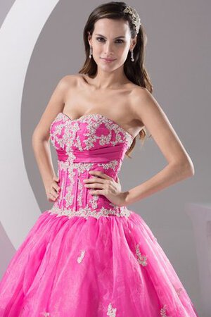 Robe de quinceanera plissage col en forme de cœur decoration en fleur ruché de mode de bal - Photo 4