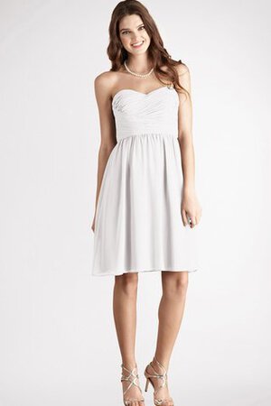 Robe demoiselle d'honneur bref en chiffon ruché col en forme de cœur - Photo 19