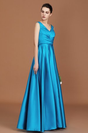 Robe demoiselle d'honneur de lotus spécial en satin de princesse jusqu'au sol - Photo 7