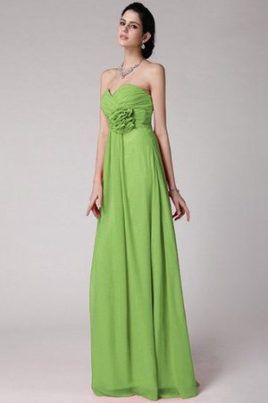Robe demoiselle d'honneur longue plissage avec fleurs col en forme de cœur gaine - Photo 14