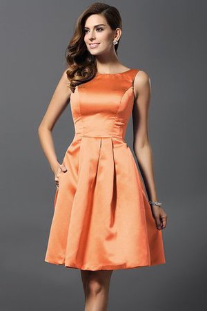 Prinzessin Satin A-Linie Knielanges Brautjungfernkleid mit Natürlicher Taille - Bild 20