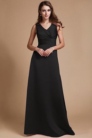 A-Linie Reißverschluss Ärmelloses Bodenlanges Sittsames Brautjungfernkleid - Bild 3