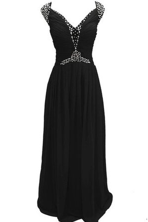 Paillettenbesetztes Chiffon A-Linie plissiertes bodenlanges Brautjungfernkleid - Bild 7