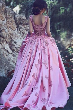 Satin Wunderbar Herz-Ausschnitt A-Linie Abendkleid mit Applike - Bild 2