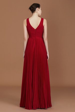 Herrlich A-Line Normale Taille Bodenlanges Brautjungfernkleid aus Chiffon - Bild 2