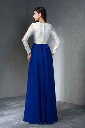 Robe de soirée longue v encolure avec manche longue avec zip avec chiffon - Photo 2