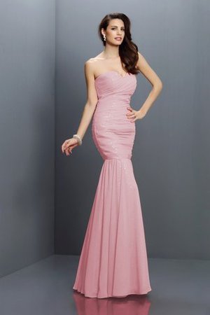 Chiffon Plissiertes Bodenlanges Brautjungfernkleid mit Herz-Ausschnitt mit Empire Taille - Bild 22