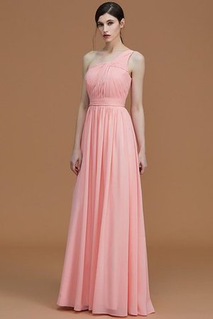 Ärmelloses Chiffon A Linie Gerüschtes Ein Schulterfreies Brautjungfernkleid - Bild 27