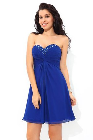 Robe de cocktail naturel bref a-ligne avec zip avec sans manches - Photo 1