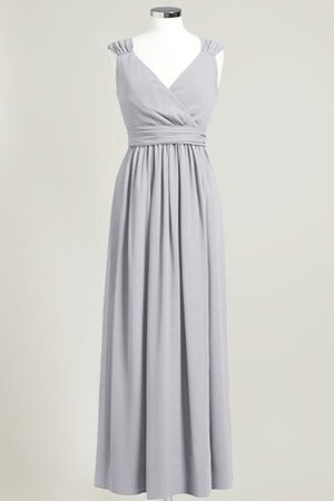 V-Ausschnitt Chiffon prächtiges Brautjungfernkleid mit gekappten Ärmeln - Bild 10