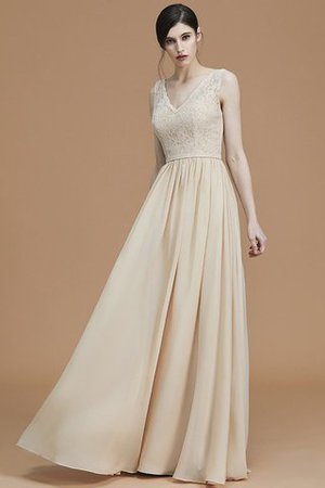 V-Ausschnitt Prinzessin Normale Taille Reißverschluss A Linie Brautjungfernkleid - Bild 3