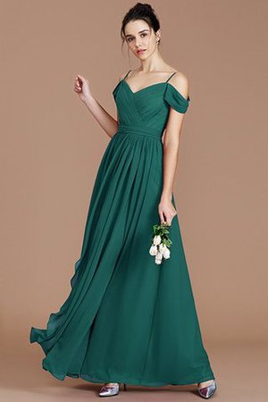 Prinzessin Chiffon Ärmelloses Schulterfreier Ausschnitt Bodenlanges Brautjungfernkleid - Bild 15