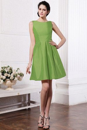 A-Line Normale Taille Schaufel-Ausschnitt Mini Brautjungfernkleid aus Taft - Bild 14