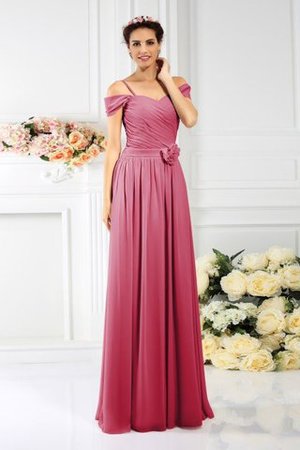 Chiffon Drapiertes Anständiges Bodenlanges Brautjungfernkleid mit Empire Taille - Bild 5