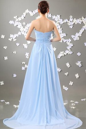 Robe de soirée avec perle avec chiffon fendu latérale col en forme de cœur - Photo 3