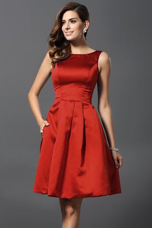 Prinzessin Satin A-Linie Knielanges Brautjungfernkleid mit Natürlicher Taille - Bild 23