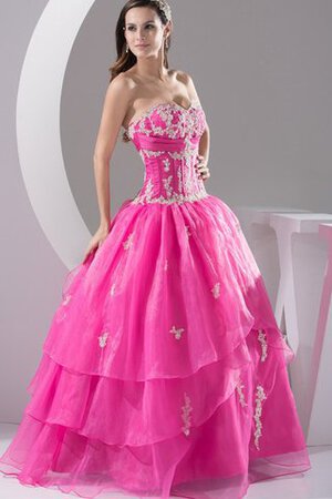 Robe de quinceanera plissage col en forme de cœur decoration en fleur ruché de mode de bal - Photo 5